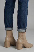 Chloe | Women's Block-Heel Boots | Ribbed Knit · PNY
