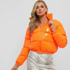 Chloe | Women's Cropped Puffer Jacket | Glossy Finish · PNY