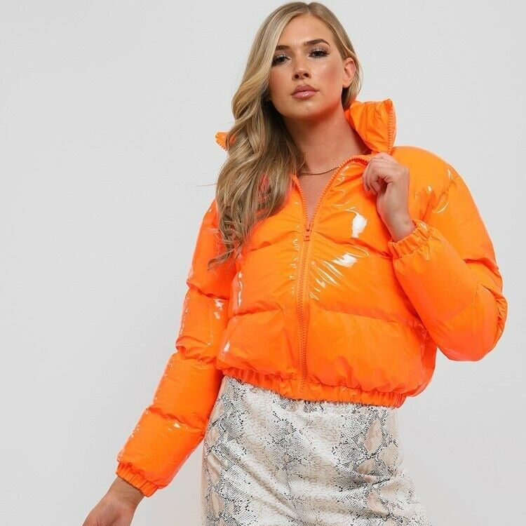 Chloe | Women's Cropped Puffer Jacket | Glossy Finish · PNY
