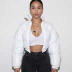 Chloe | Women's Cropped Puffer Jacket | Glossy Finish · PNY