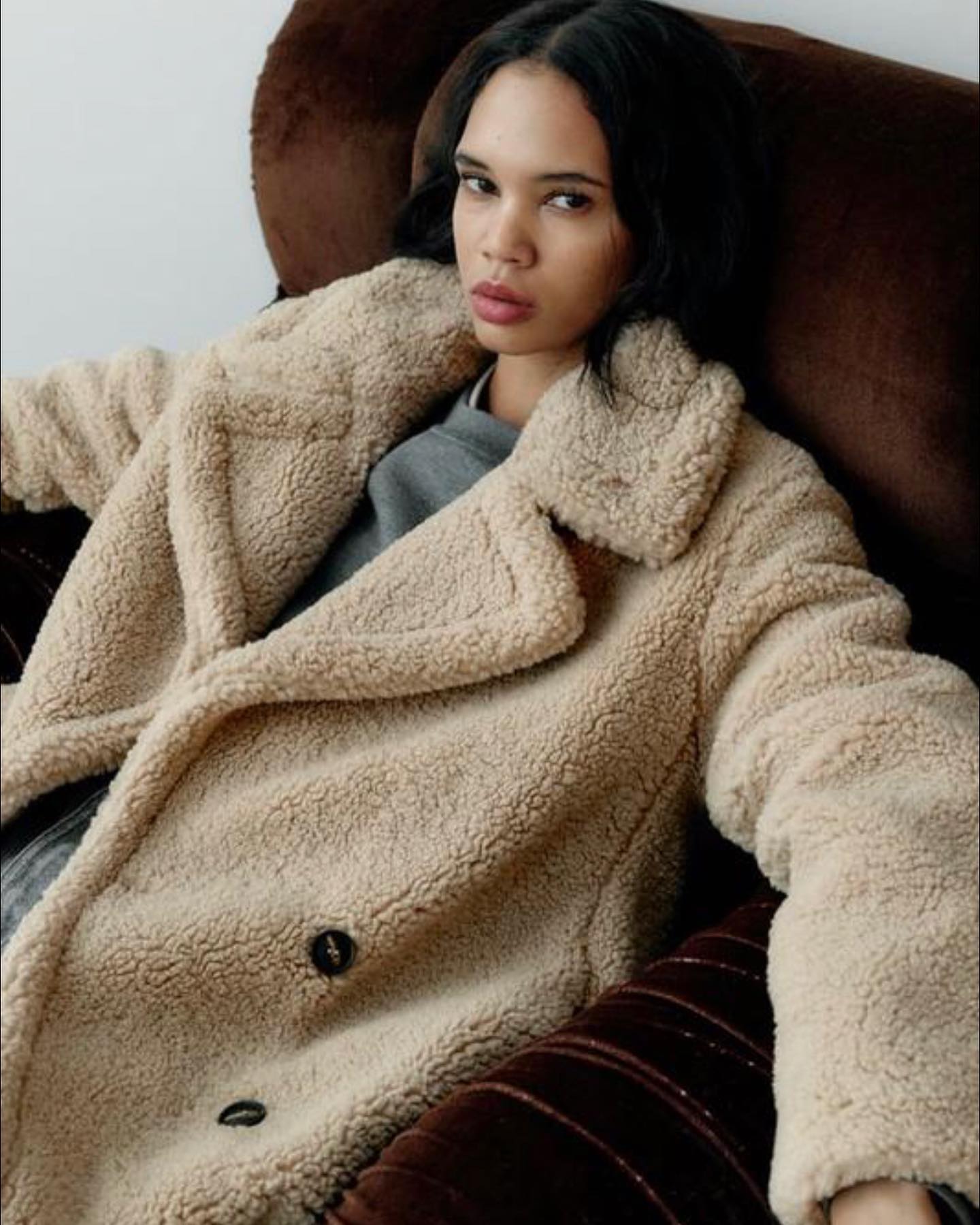 Chloe | Women's Longline Teddy Coat | Double-Breasted · PNY