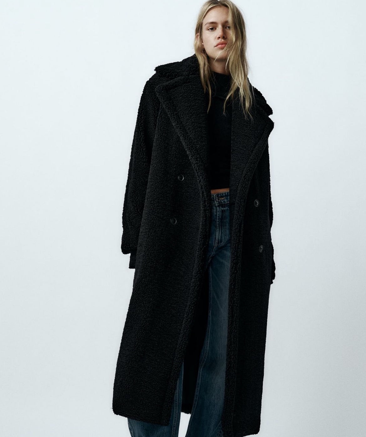 Chloe | Women's Longline Teddy Coat | Double-Breasted · PNY