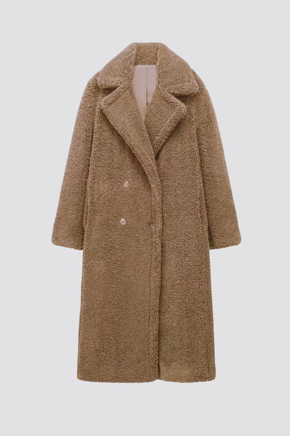 Chloe | Women's Longline Teddy Coat | Double-Breasted · PNY