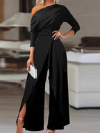 Chloe | Women's Off-Shoulder Jumpsuit | Wide-Leg · PNY