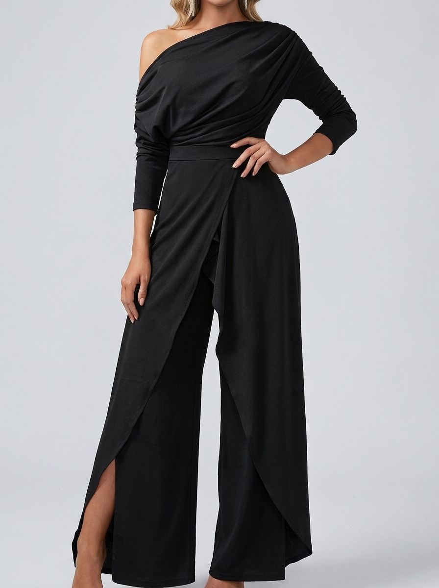 Chloe | Women's Off-Shoulder Jumpsuit | Wide-Leg - PNY