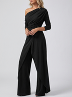 Chloe | Women's Off-Shoulder Jumpsuit | Wide-Leg - PNY