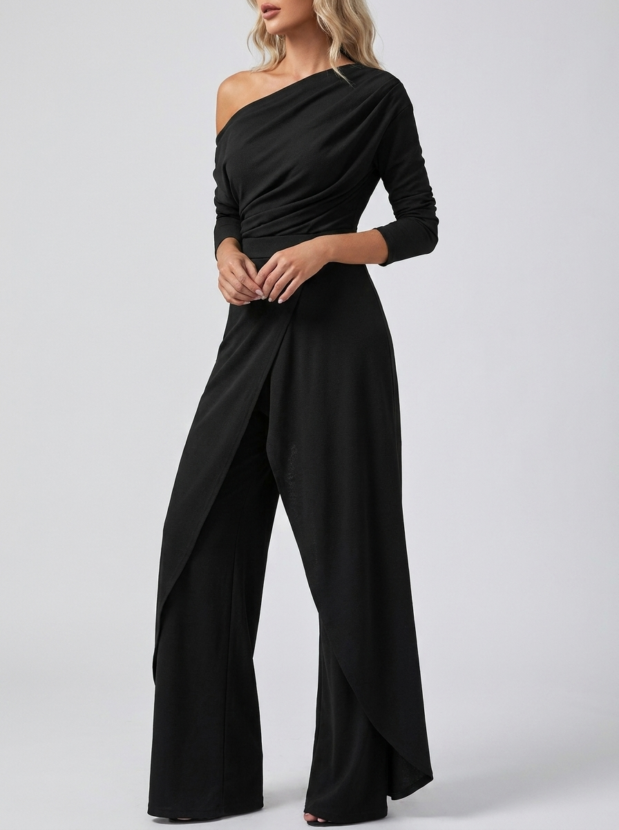Chloe | Women's Off-Shoulder Jumpsuit | Wide-Leg - PNY