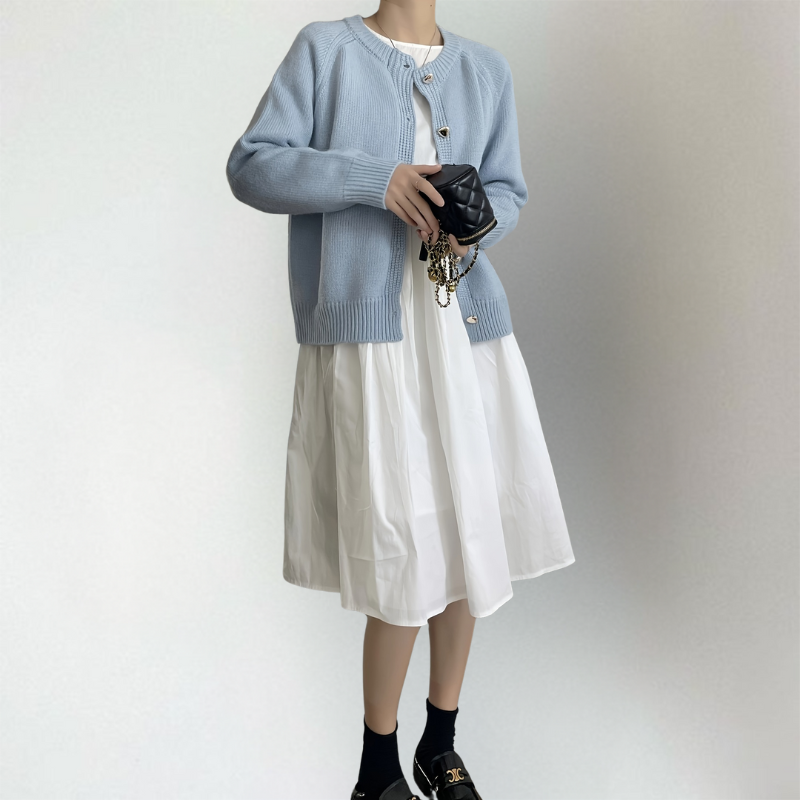 Claire | Women's Crewneck Cardigan | Button-Front · PNY