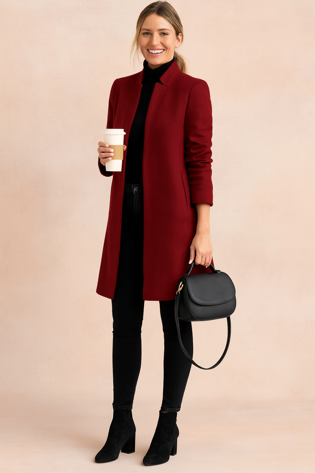 Claire | Women's Longline Coat | Open Front · PNY
