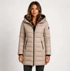 Claire | Women's Longline Puffer Jacket | Hooded · PNY