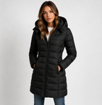 Claire | Women's Longline Puffer Jacket | Hooded · PNY
