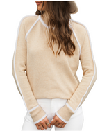 Claire | Women's Turtleneck Sweater | Contrast Trim · PNY