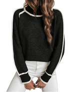 Claire | Women's Turtleneck Sweater | Contrast Trim · PNY