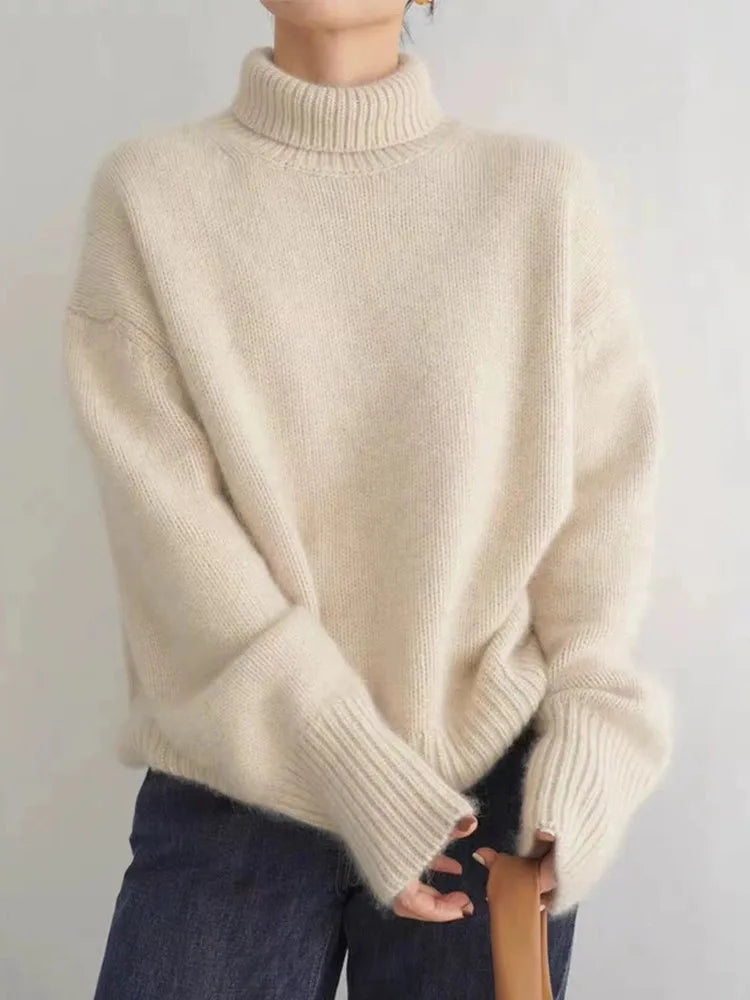 Claire | Women's Turtleneck Sweater | Ribbed Knit · PNY