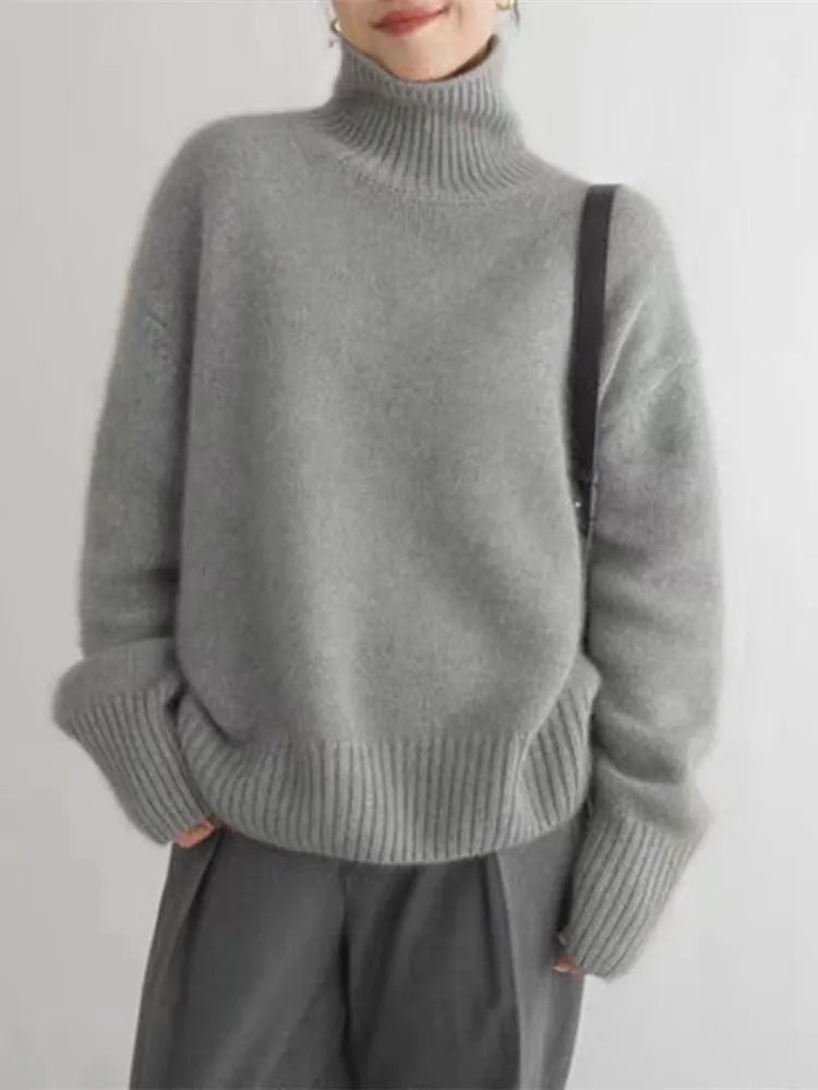 Claire | Women's Turtleneck Sweater | Ribbed Knit · PNY
