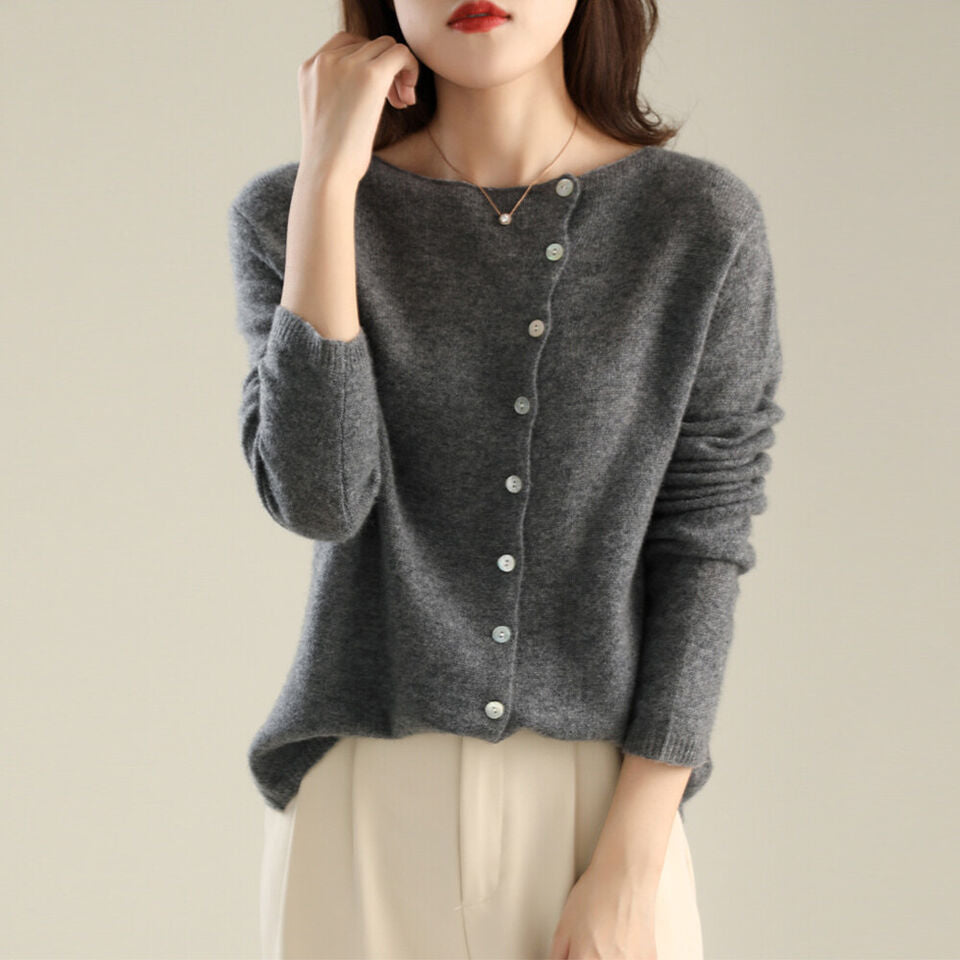 Clara | Women's Boat-Neck Cardigan | Button Front · PNY