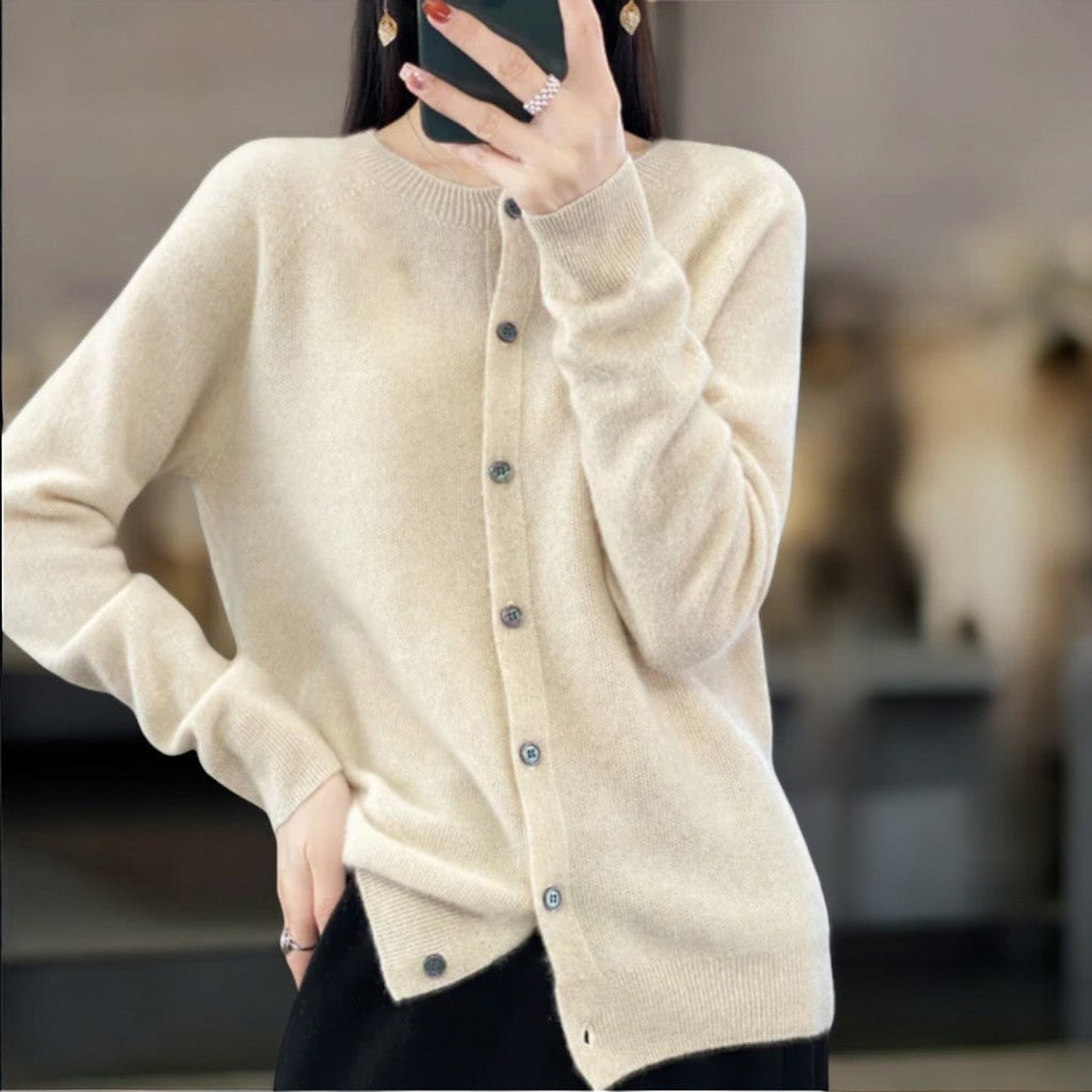 Clara | Women's Crewneck Cardigan | Button-Front · PNY