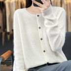 Clara | Women's Crewneck Cardigan | Button-Front · PNY