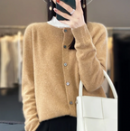 Clara | Women's Crewneck Cardigan | Button-Front · PNY