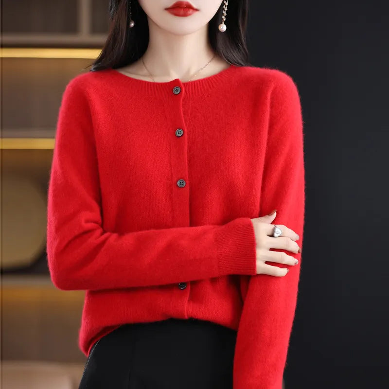 Clara | Women's Crewneck Cardigan | Button-Front · PNY