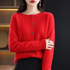Clara | Women's Crewneck Cardigan | Button-Front · PNY