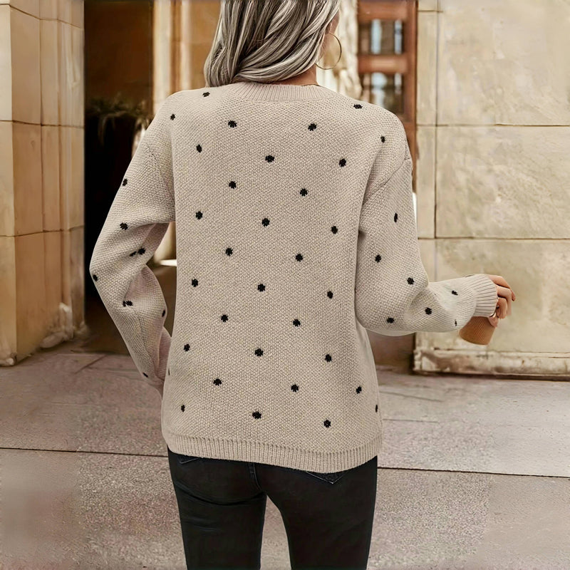 Clara | Women's Crewneck Sweater | Polka Dot · PNY