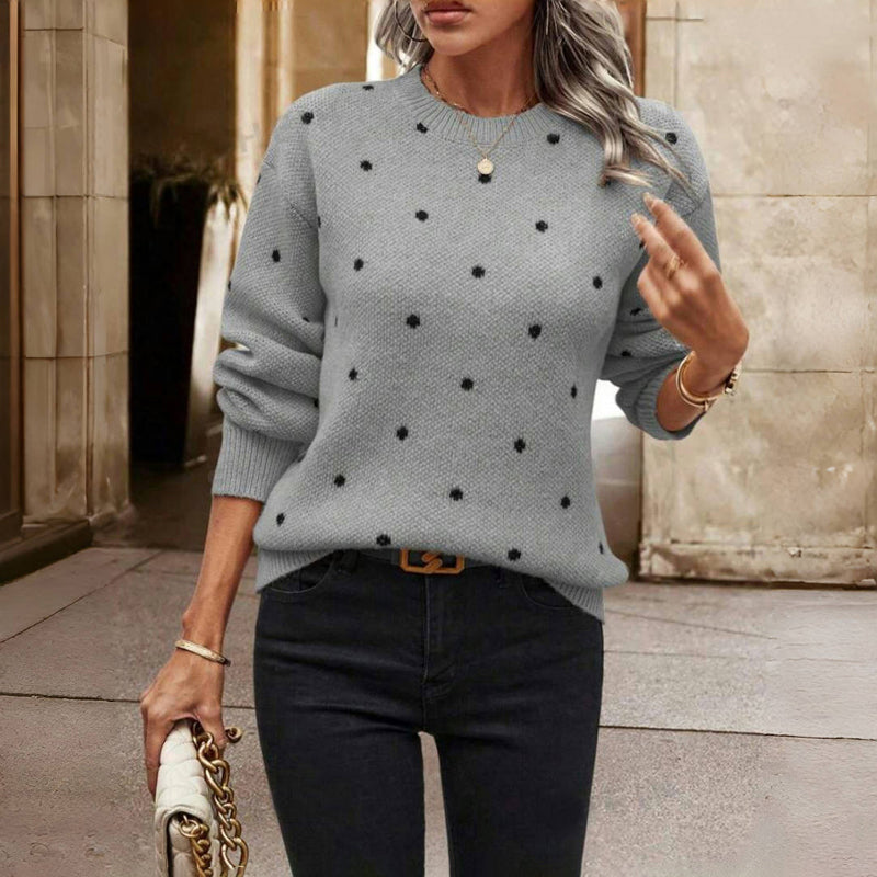 Clara | Women's Crewneck Sweater | Polka Dot · PNY