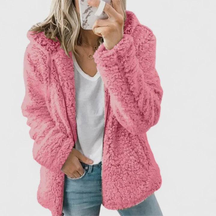 Clara | Women's Hooded Jacket | Teddy Fleece · PNY