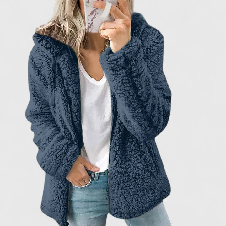 Clara | Women's Hooded Jacket | Teddy Fleece · PNY