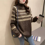 Clara | Women's Mock-Neck Sweater | Fair Isle · PNY