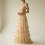 Clara | Women's Sleeveless Maxi Dress | Floral Embroidery · PNY