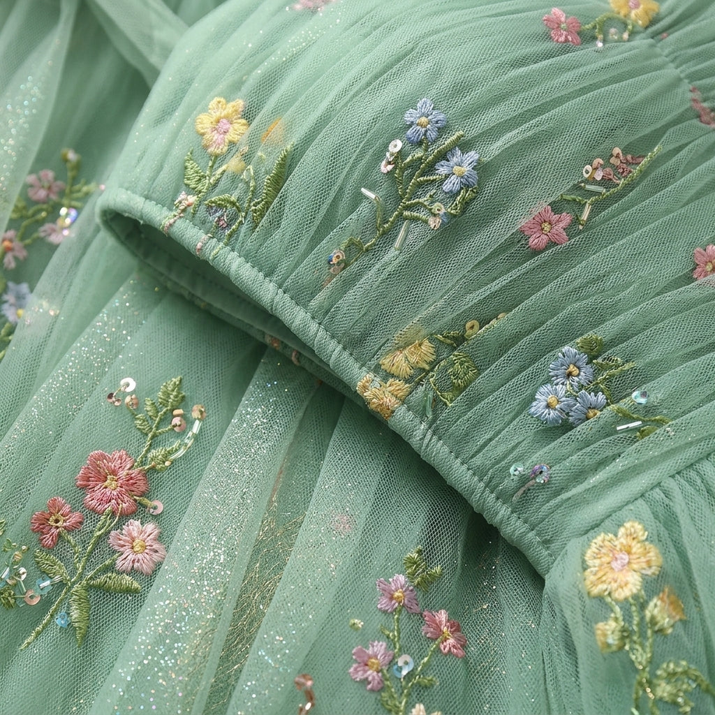 Clara | Women's Sleeveless Maxi Dress | Floral Embroidery · PNY