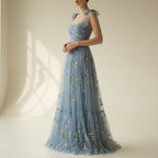 Clara | Women's Sleeveless Maxi Dress | Floral Embroidery · PNY