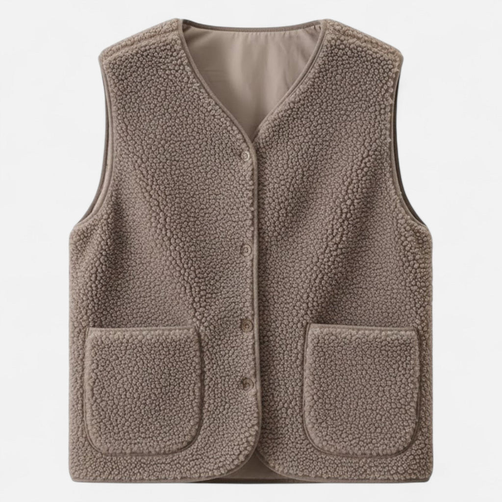 Clara | Women's Sleeveless Vest | Sherpa Fleece · PNY