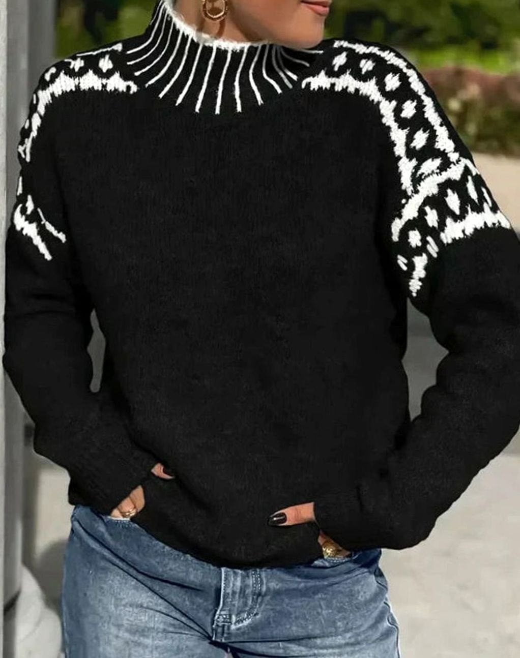 Clara | Women's Turtleneck Sweater | Fair Isle Knit · PNY