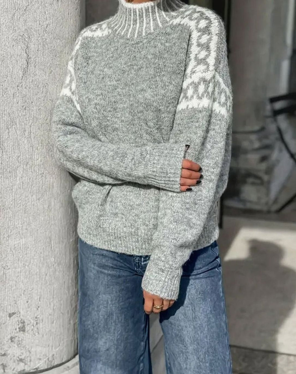 Clara | Women's Turtleneck Sweater | Fair Isle Knit · PNY