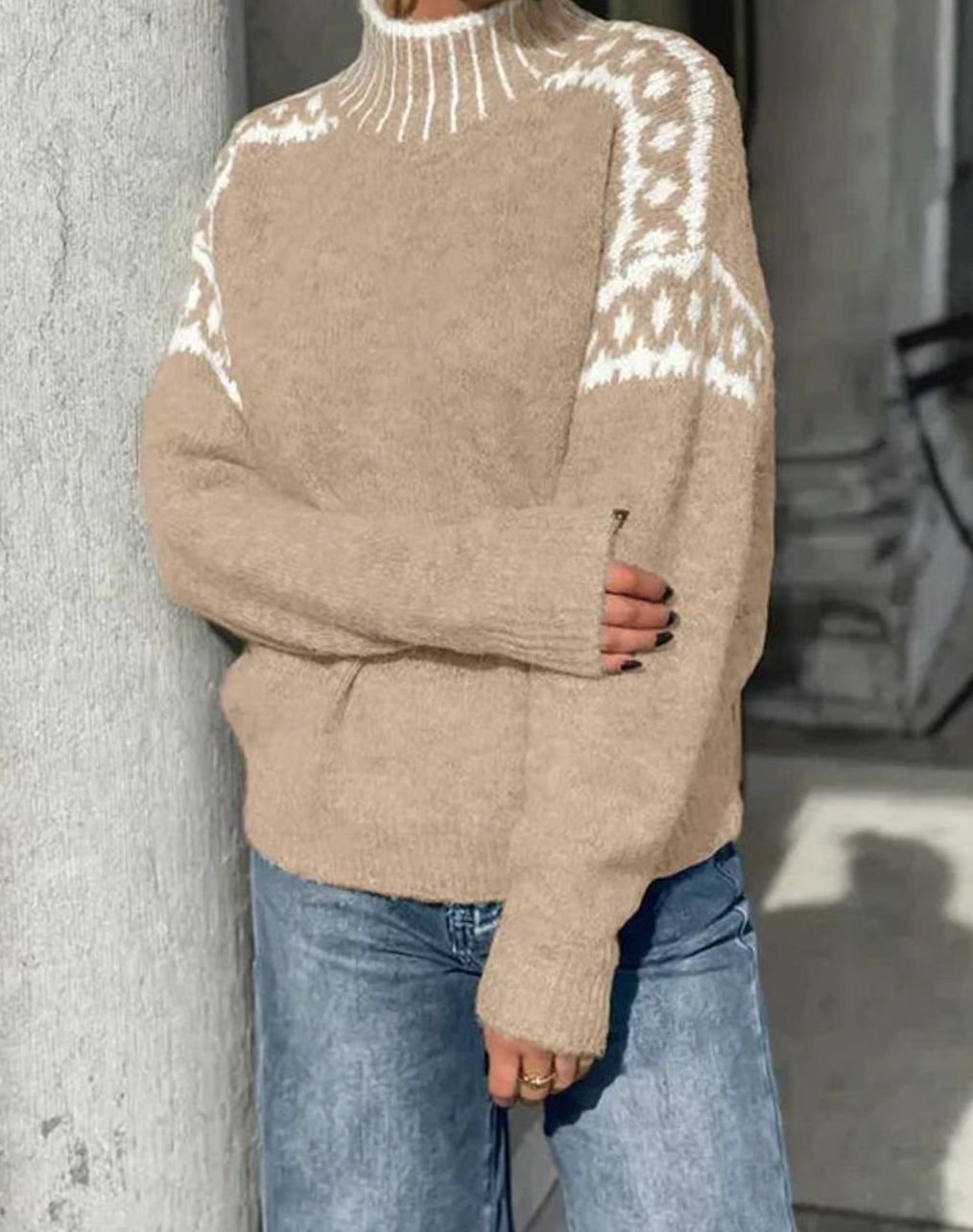 Clara | Women's Turtleneck Sweater | Fair Isle Knit · PNY