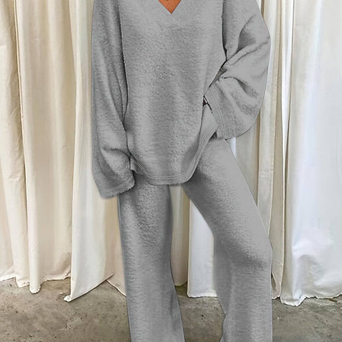 Danielle | Women's V-Neck Loungewear Set | Soft Knit · PNY