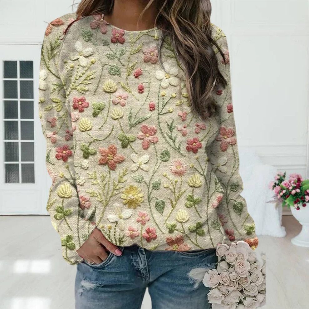 Daphne | Women's Crewneck Sweater | Fair Isle Knit · PNY