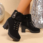 Daphne | Women's Lace-Up Boots | Faux Fur · PNY