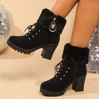 Daphne | Women's Lace-Up Boots | Faux Fur · PNY