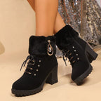 Daphne | Women's Lace-Up Boots | Faux Fur · PNY
