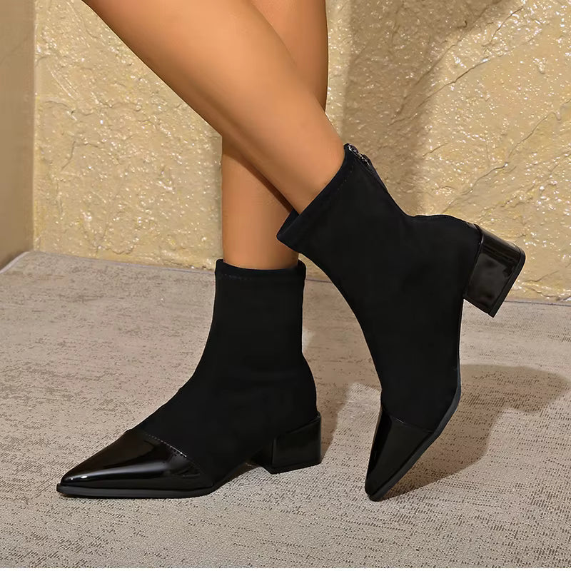 Delphine | Women's Pointed-Toe Boots | Block Heel · PNY