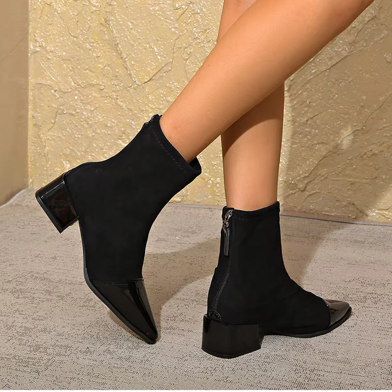 Delphine | Women's Pointed-Toe Boots | Block Heel · PNY