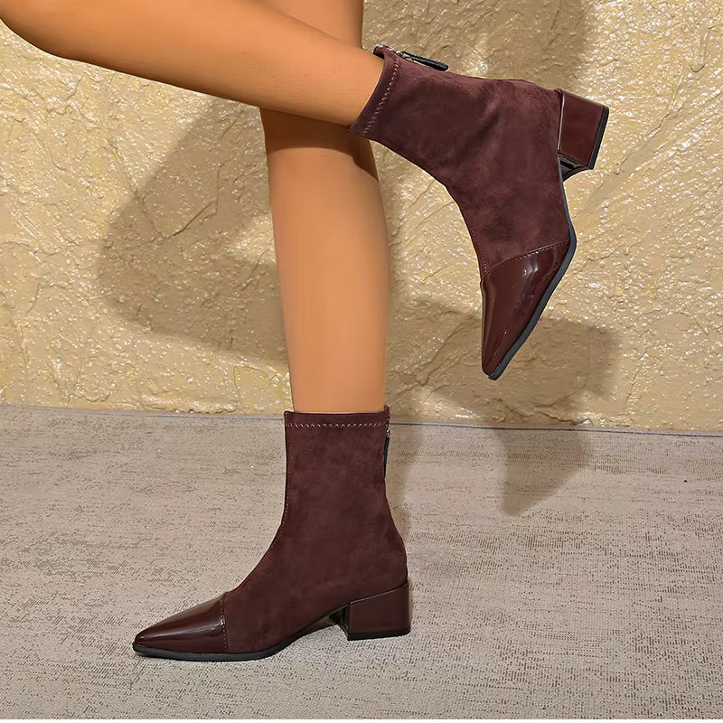 Delphine | Women's Pointed-Toe Boots | Block Heel · PNY