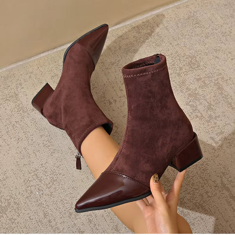 Delphine | Women's Pointed-Toe Boots | Block Heel · PNY