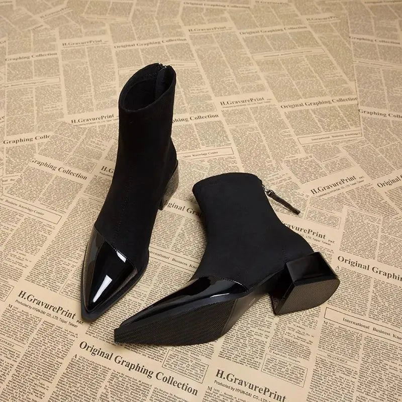 Delphine | Women's Pointed-Toe Boots | Block Heel · PNY