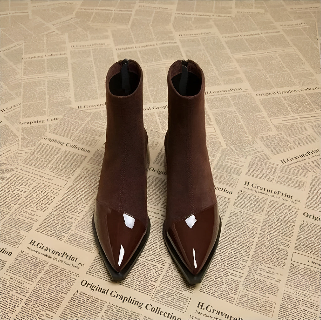 Delphine | Women's Pointed-Toe Boots | Block Heel · PNY