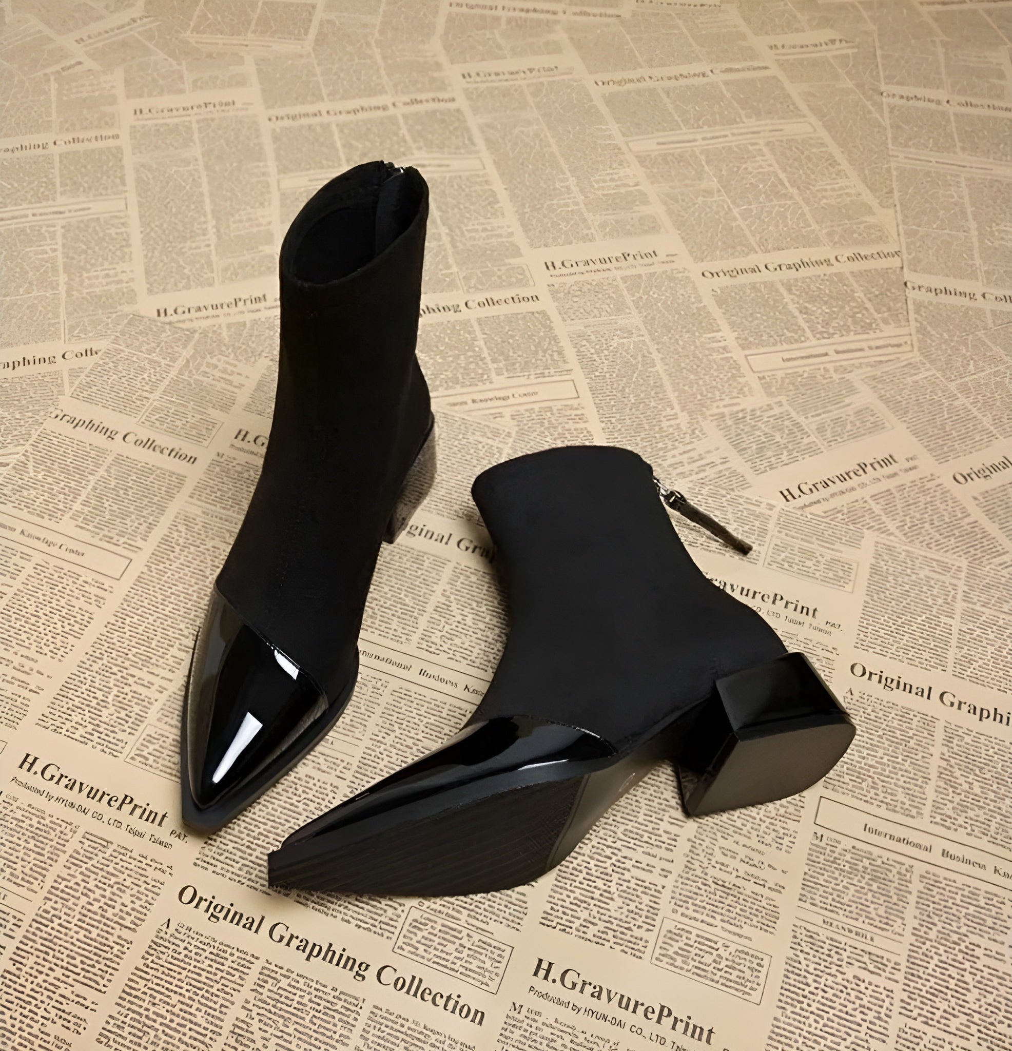 Delphine | Women's Pointed-Toe Boots | Block Heel · PNY