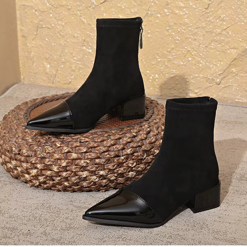 Delphine | Women's Pointed-Toe Boots | Block Heel · PNY